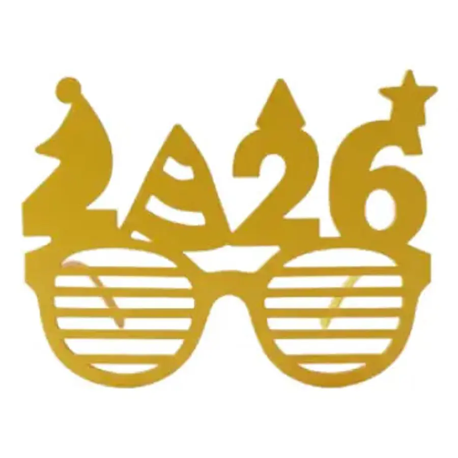 Gafas De Fiesta De Año Nuevo 2026 Doradas