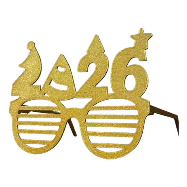 Gafas De Fiesta De Año Nuevo 2026 Doradas