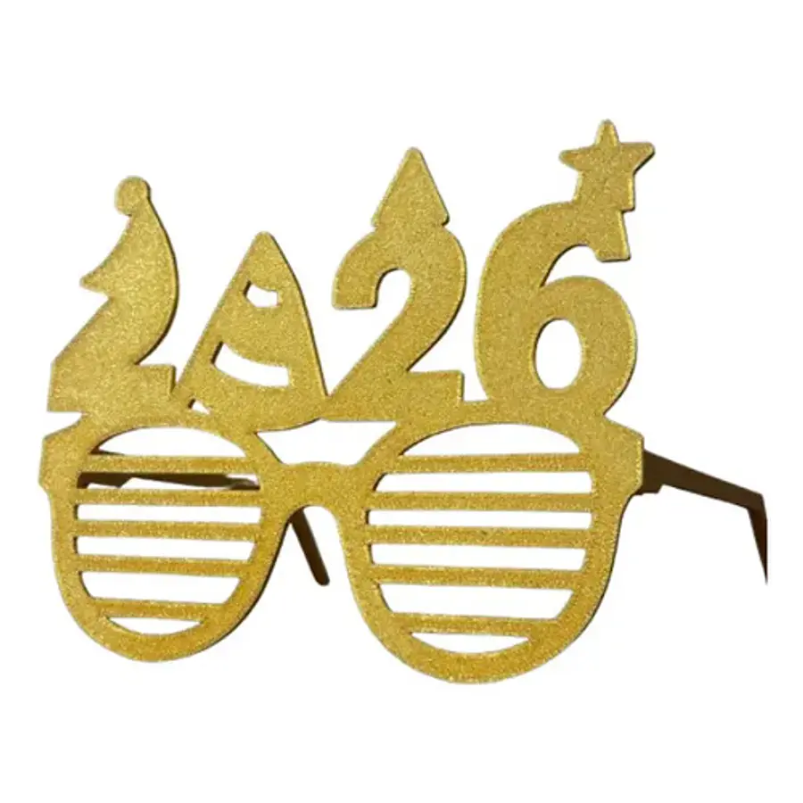 Gafas De Fiesta De Año Nuevo 2026 Doradas
