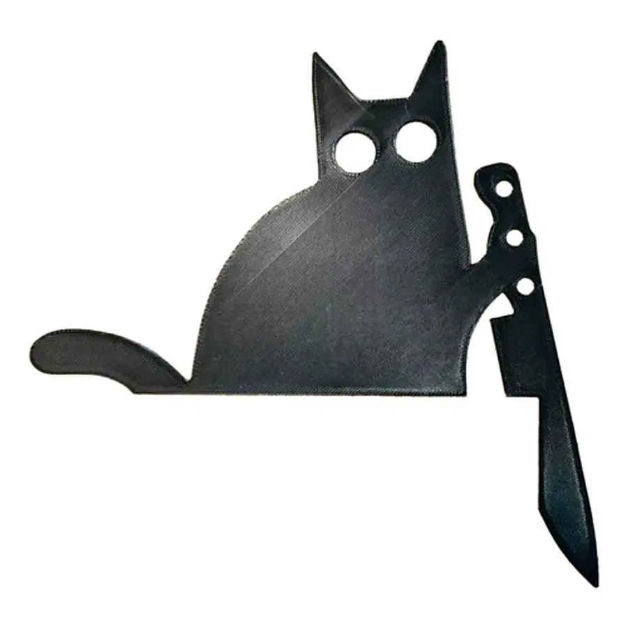 Esquinero De Puerta - Gato Con Cuchillo