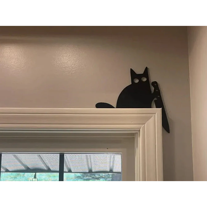 Esquinero De Puerta - Gato Con Cuchillo 3
