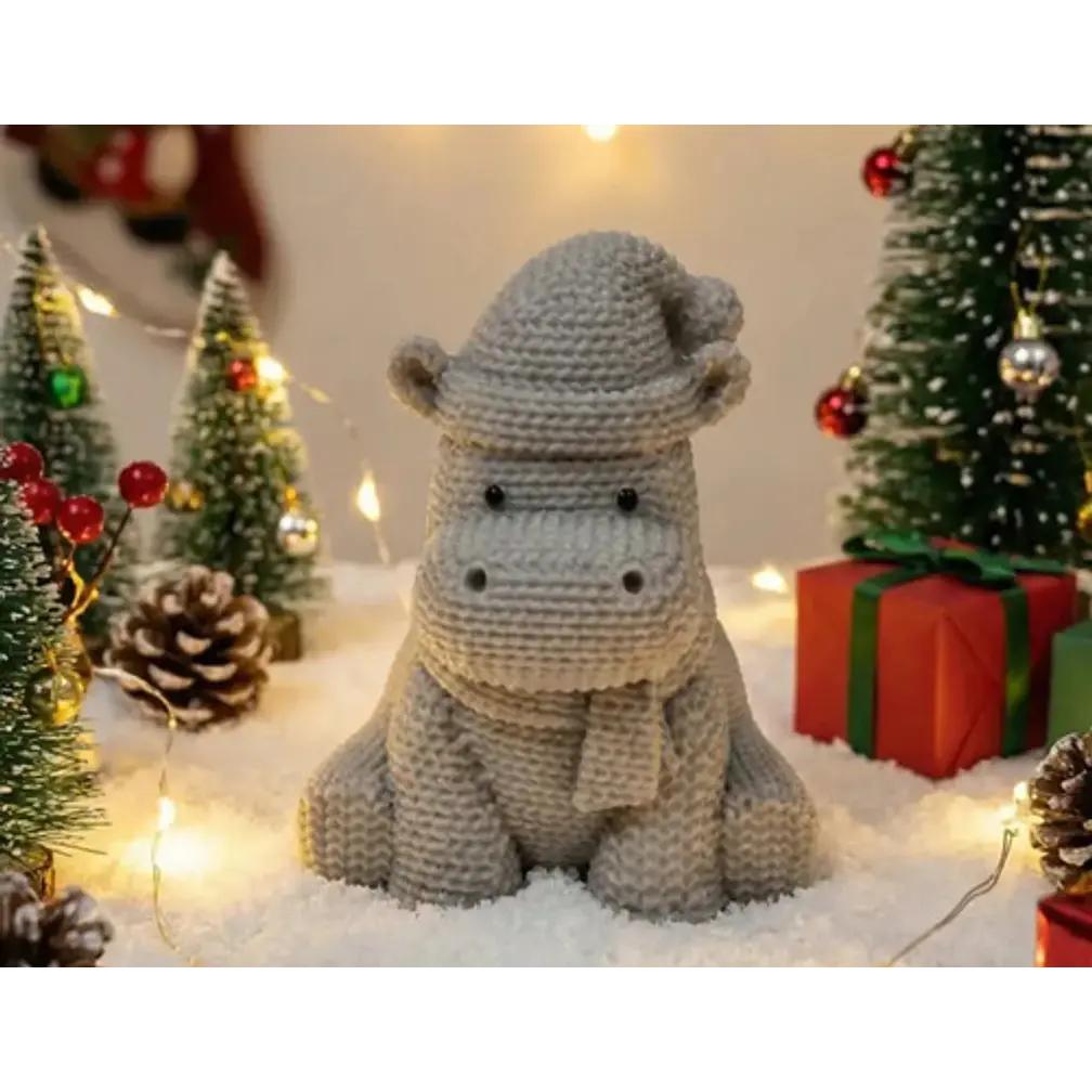 Adornos Navidad - Hipopótamo Estilo Tejido 4