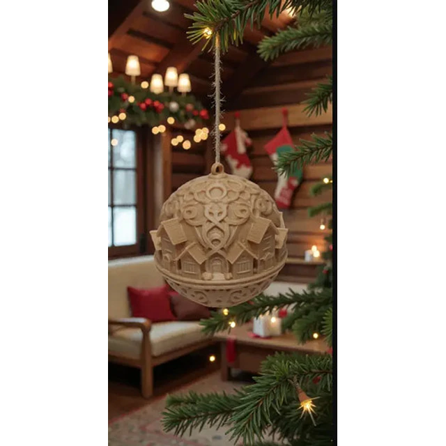 Adorno Navidad - Esfera Pueblo Nórdico