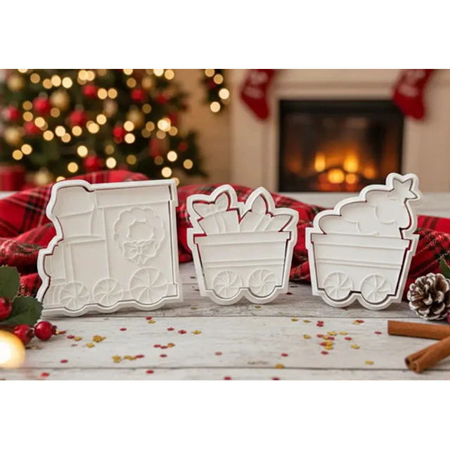 Cortadores De Galletas - Tren Navideño (pack 3 Un)