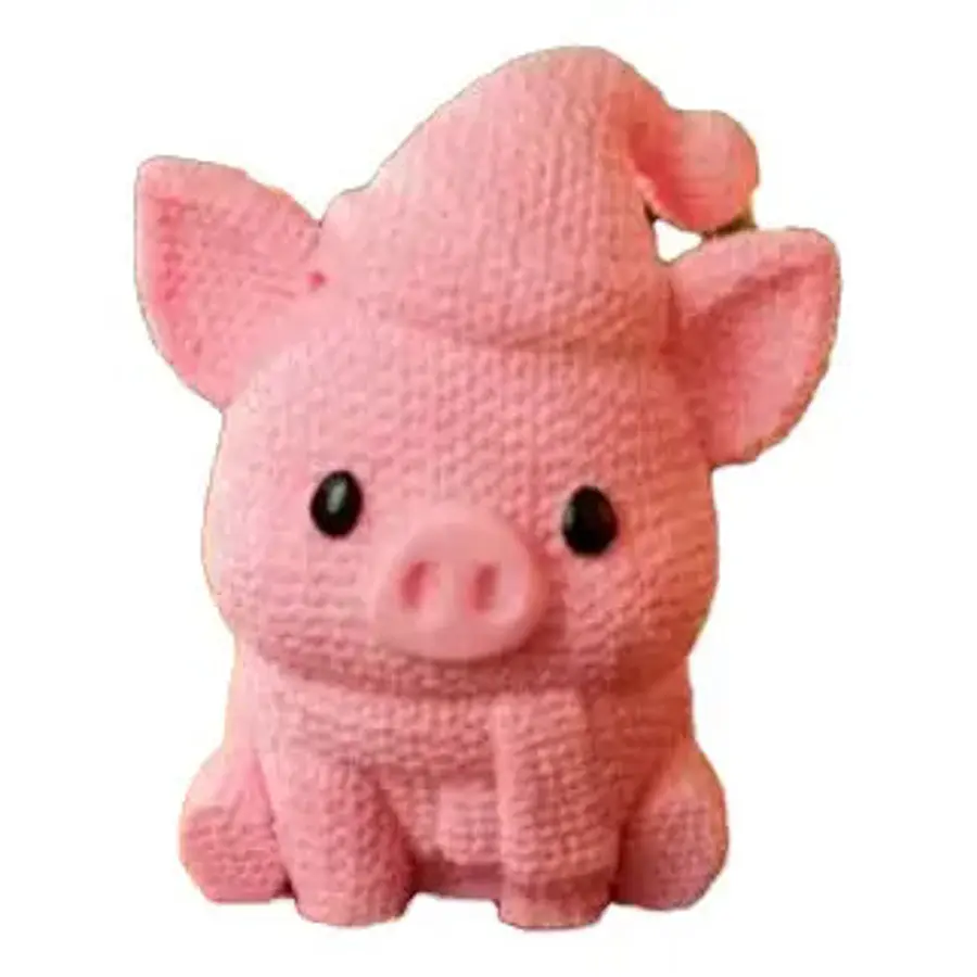 Adorno - Cerdito De Navidad Estilo Tejido