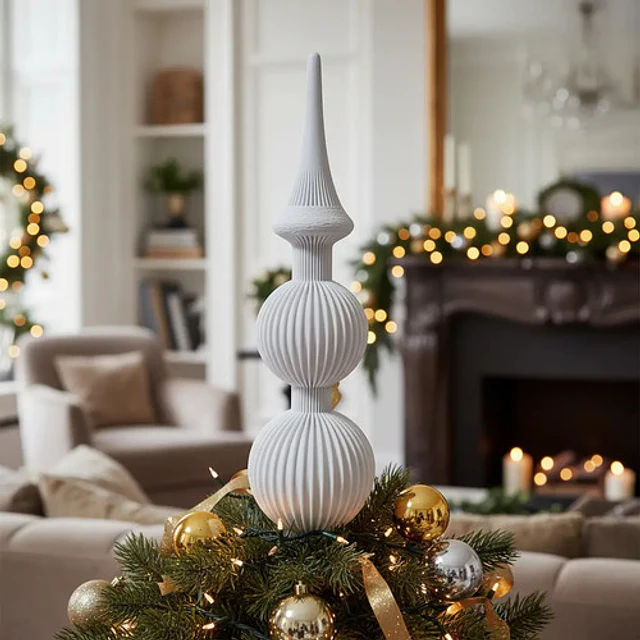 Adorno Navidad - Remate Acanalado Para Árbol