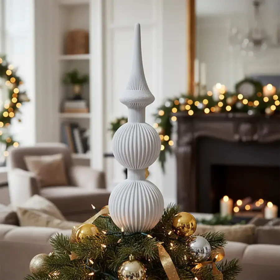 Adorno Navidad - Remate Acanalado Para Árbol