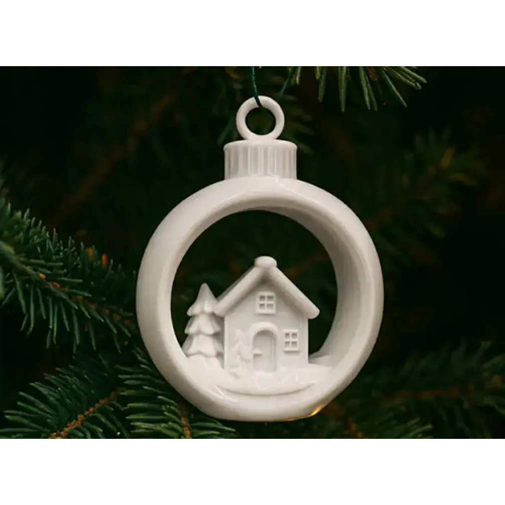 Bola De Navidad Con Casa De Navidad 1