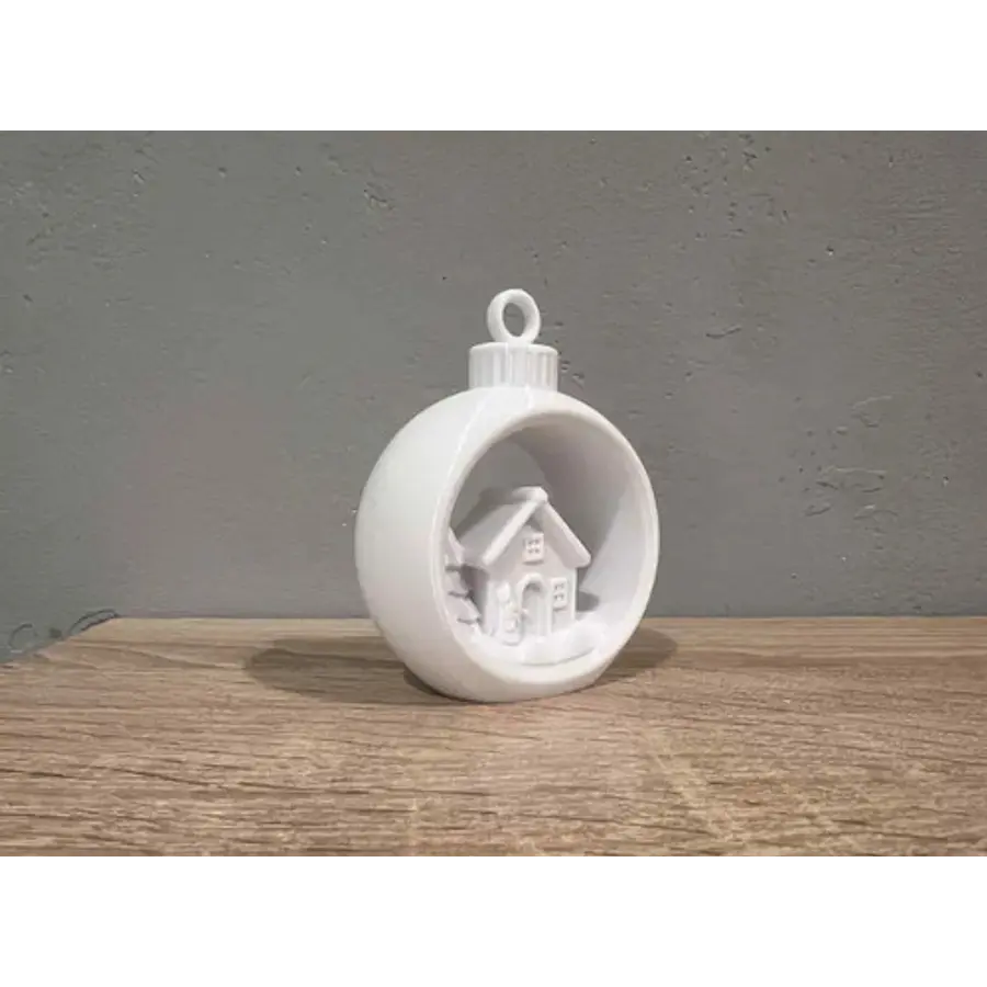 Bola De Navidad Con Casa De Navidad