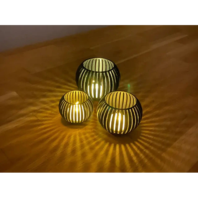 Pack 3 Portavelas Led Elegantes