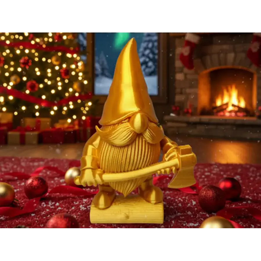 Figura Decorativa De Gnomo Leñador De Invierno