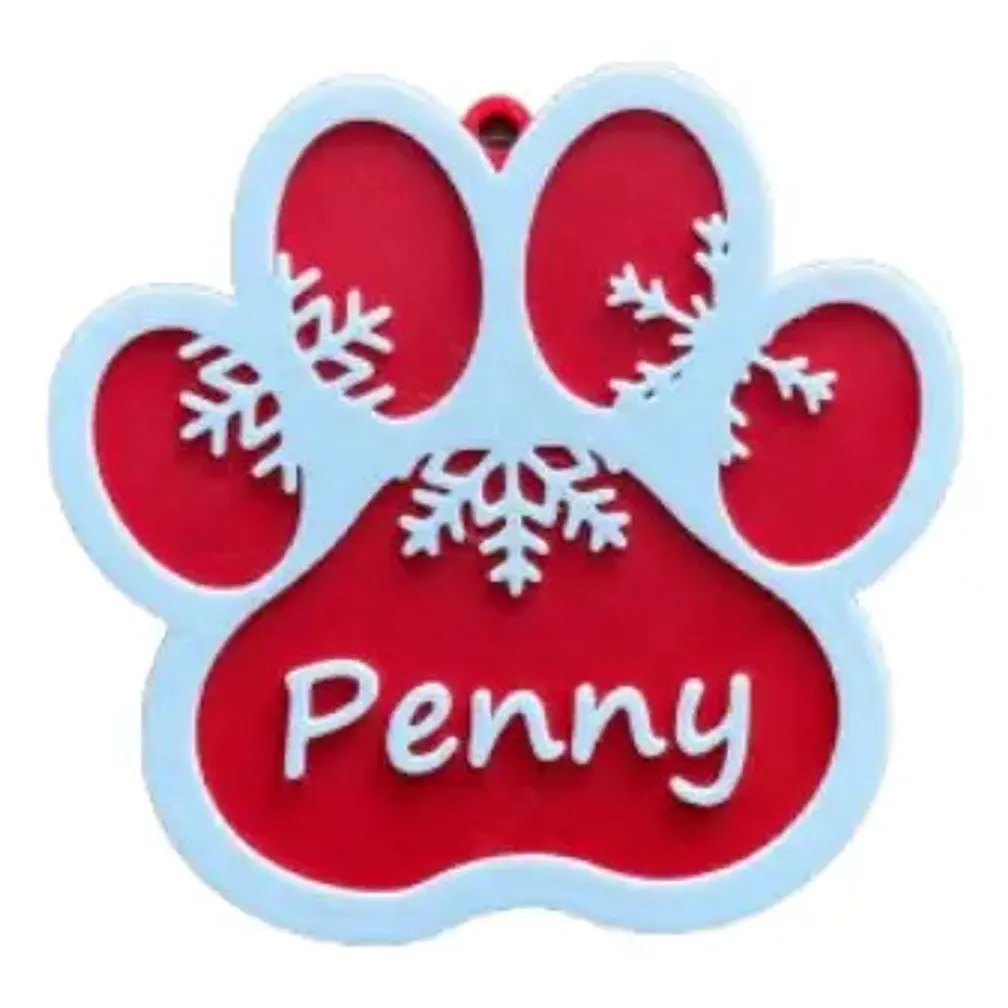 Adorno Navideño - Pata Con Nombre De Gato Personalizado 2