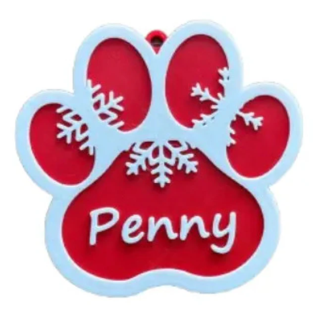 Adorno Navideño - Pata Con Nombre De Gato Personalizado