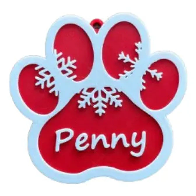 Adorno Navideño - Pata Con Nombre De Gato Personalizado 2