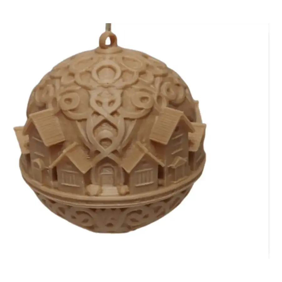 Adorno Para El Árbol De Navidad- Pueblo Nórdico Nevado