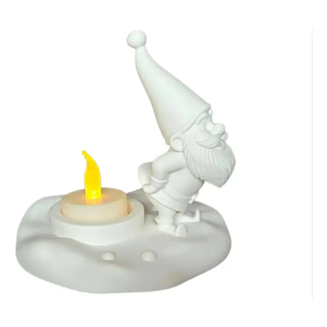 Portavelas Led Duende Navideño