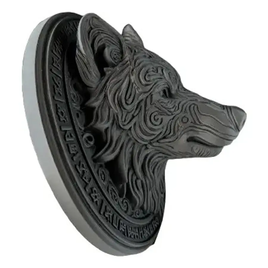 Adorno - Relieve Mural Cabeza De Lobo Fenrir