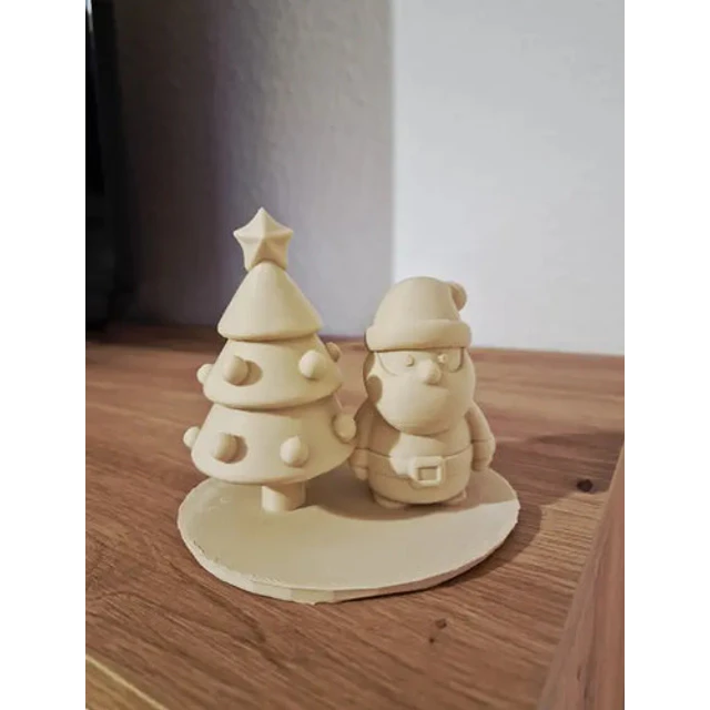 Adorno Navideño- Santa Claus Y Árbol De Navidad