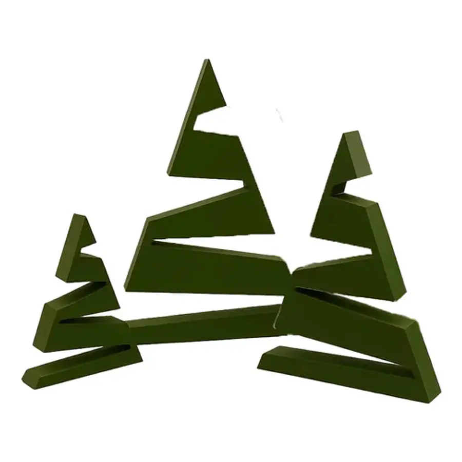 Adorno Navidad - Árboles Modernos (pack 3 Un)