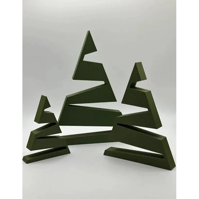 Adorno Navidad - Árboles Modernos (pack 3 Un)