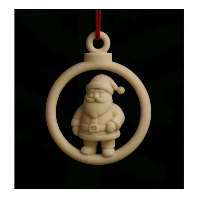 Adorno Para El Árbol De Navidad- Santa Claus Circular
