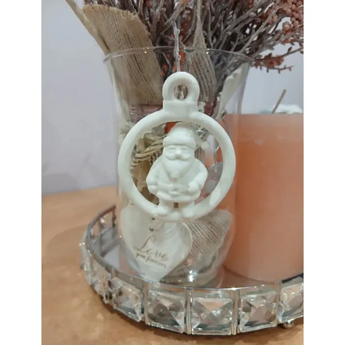 Adorno Para El Árbol De Navidad- Santa Claus Circular 3