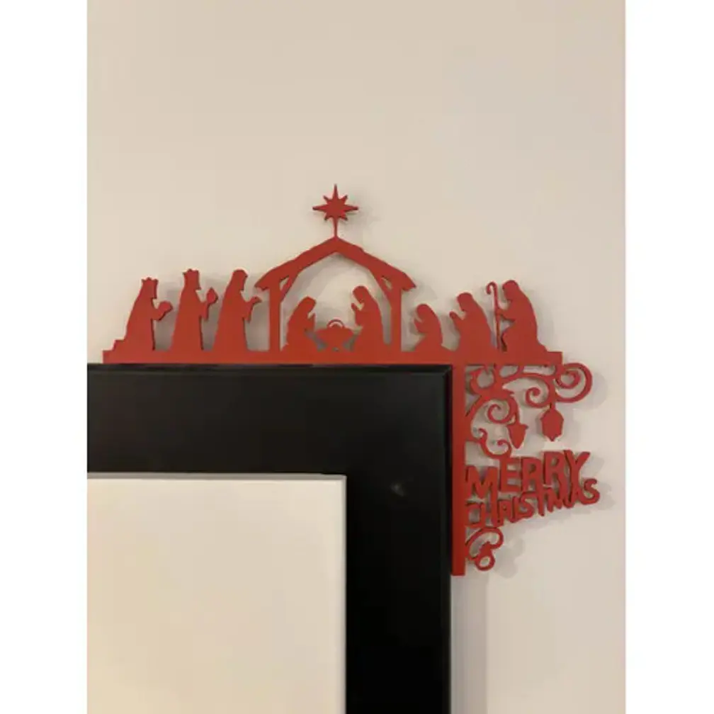 Decoración De Marco De Puerta Navideña 1