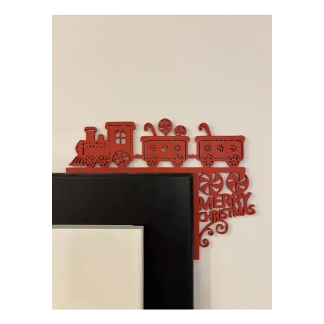 Decoración De Marco De Puerta Tren Navideño