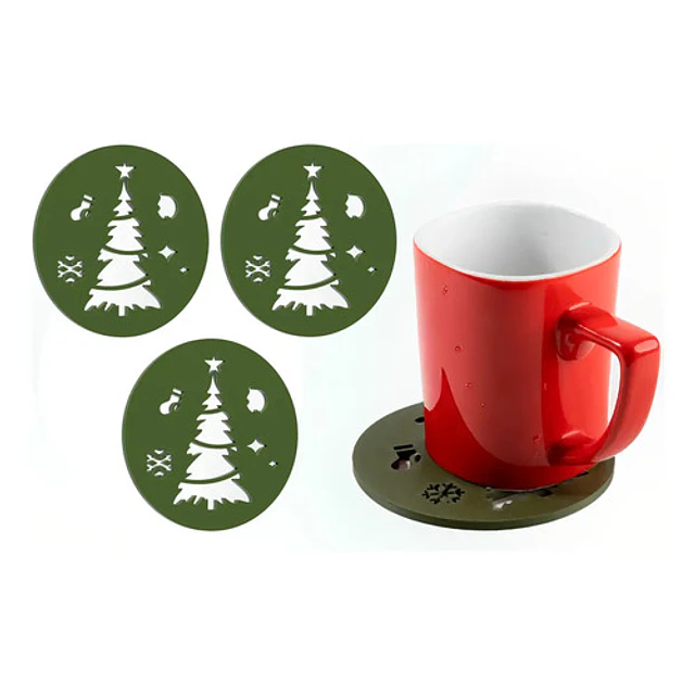 Adorno Navidad - Posavasos De Árbol (pack 3 Un)