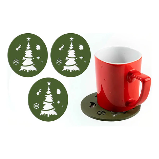 Adorno Navidad - Posavasos De Árbol (pack 3 Un) 1