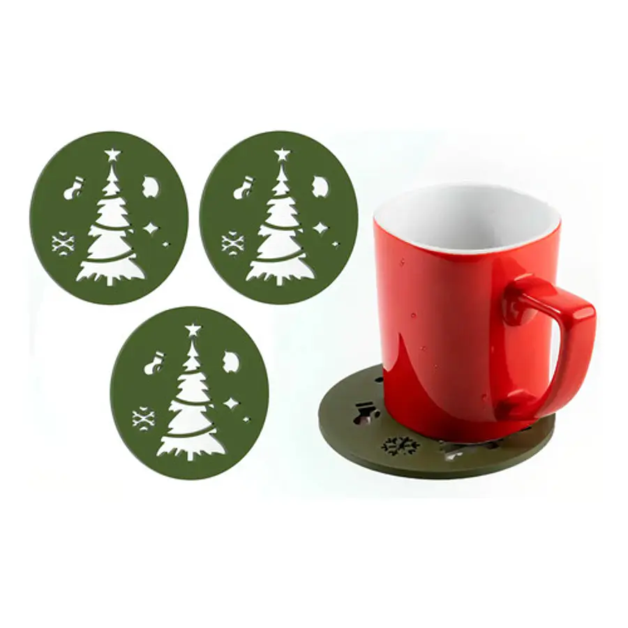 Adorno Navidad - Posavasos De Árbol (pack 3 Un)