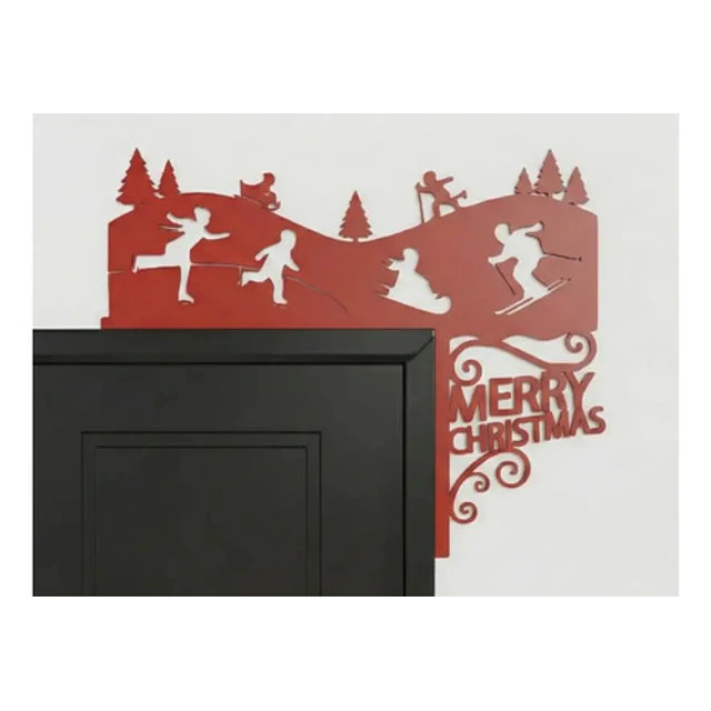 Decoración De Marco De Puerta Esquí Navideño