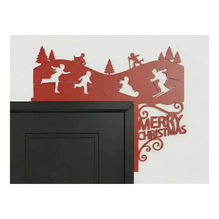 Decoración De Marco De Puerta Esquí Navideño