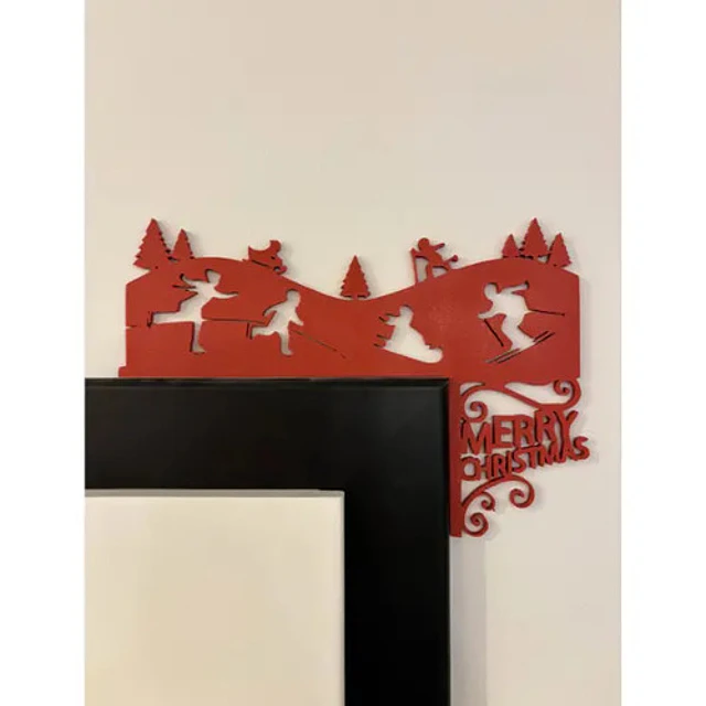 Decoración De Marco De Puerta Esquí Navideño