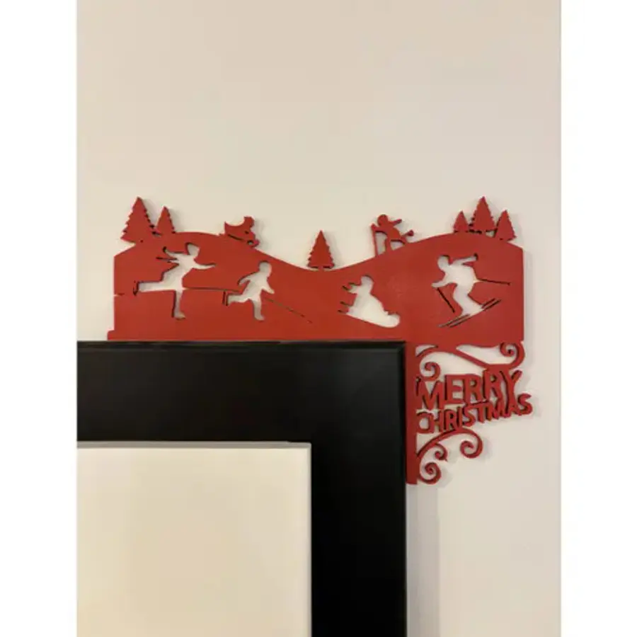 Decoración De Marco De Puerta Esquí Navideño