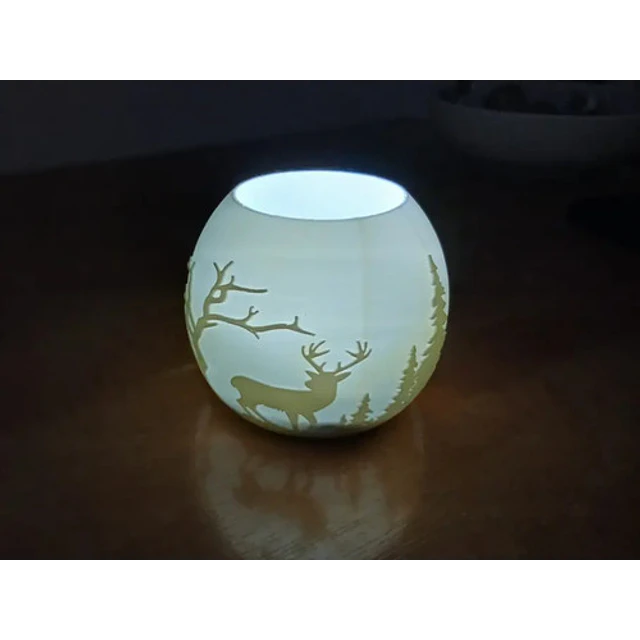Portavelas Led- Reno En El Bosque