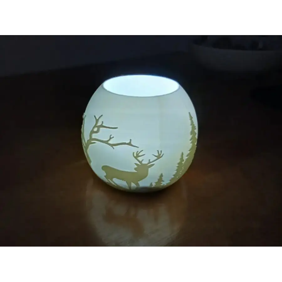 Portavelas Led- Reno En El Bosque