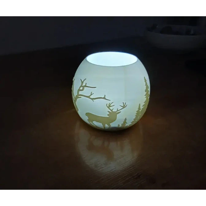 Portavelas Led- Reno En El Bosque 3