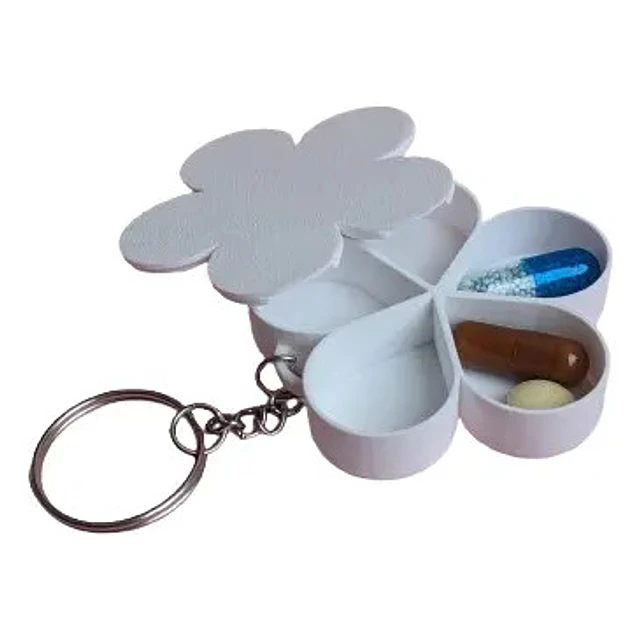 Pastillero De Llavero En Forma De Flor