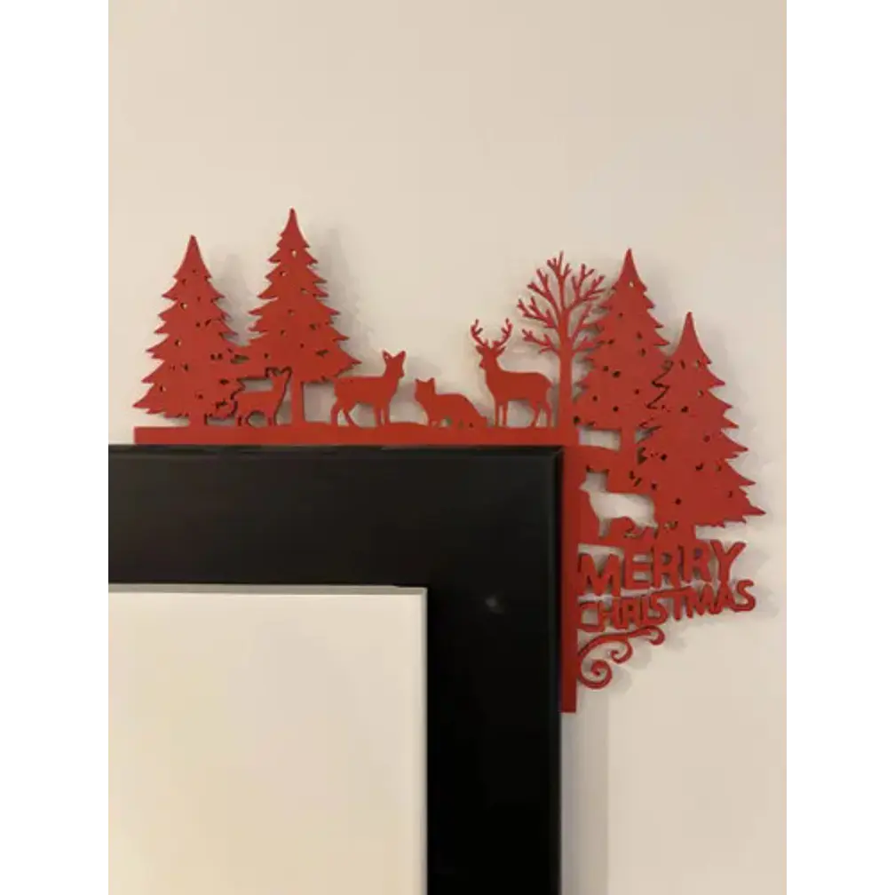 Decoración De Marco De Puerta Navideña Renos 2