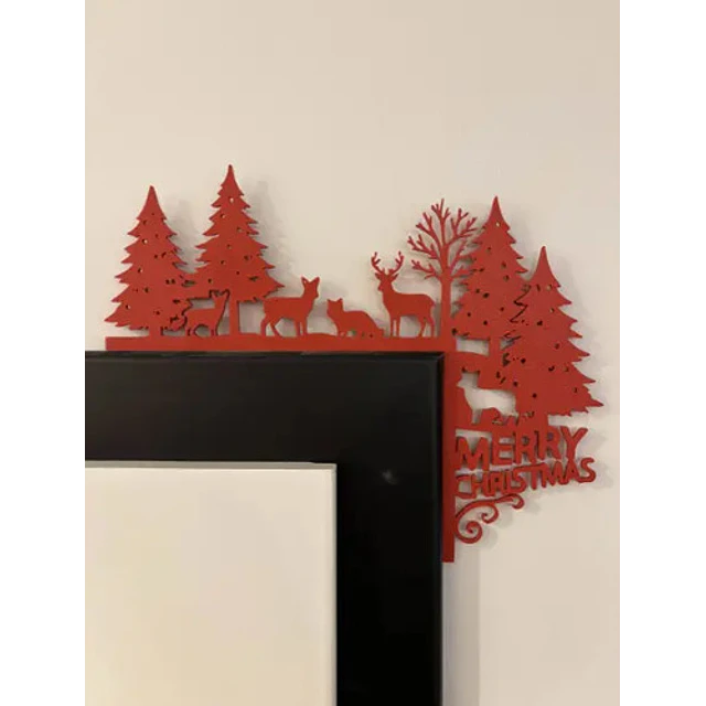 Decoración De Marco De Puerta Navideña Renos