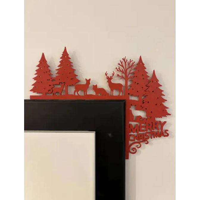 Decoración De Marco De Puerta Navideña Renos 2