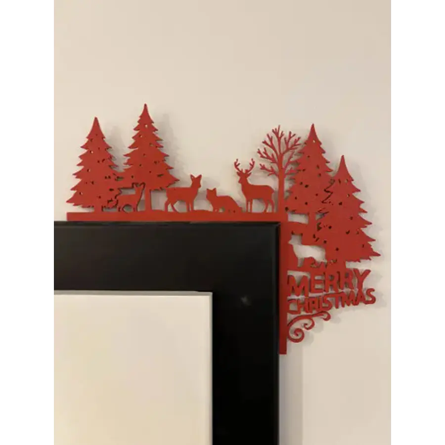 Decoración De Marco De Puerta Navideña Renos