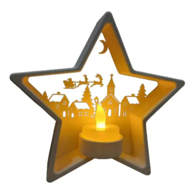 Portavelas Led Estrella Navideña