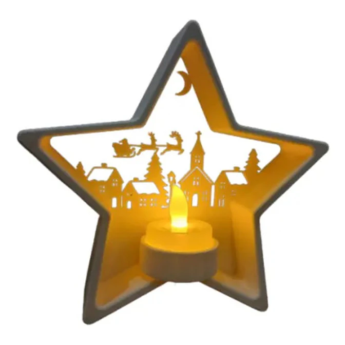 Portavelas Led Estrella Navideña 1