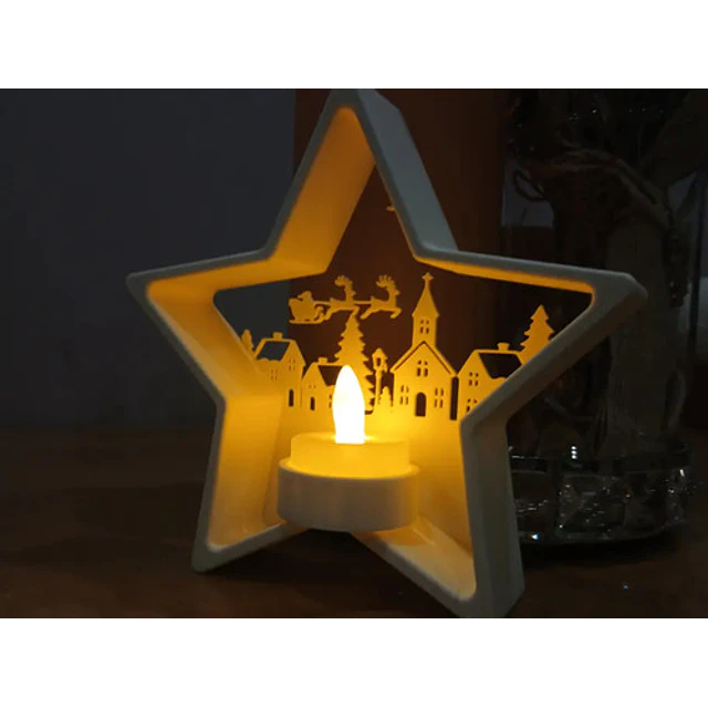 Portavelas Led Estrella Navideña