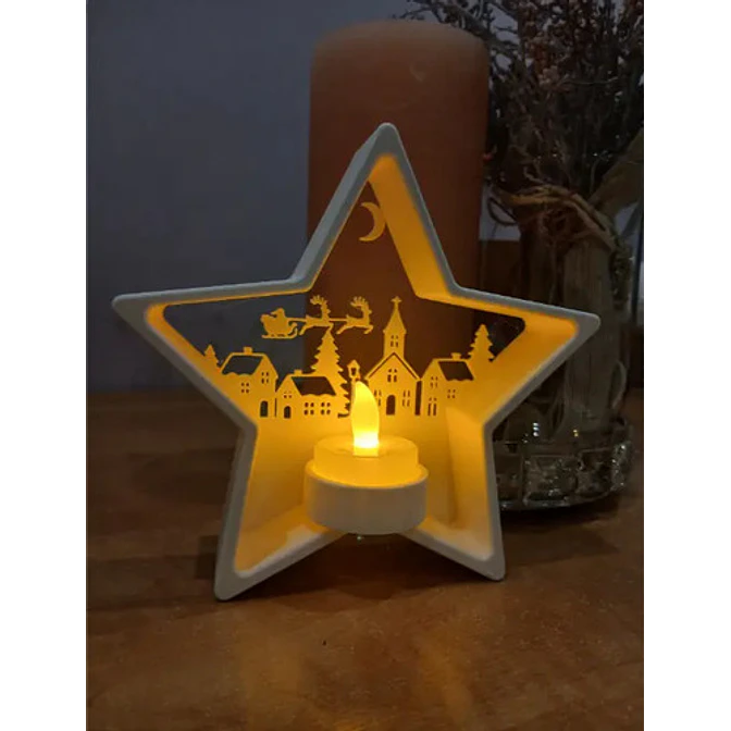 Portavelas Led Estrella Navideña 3