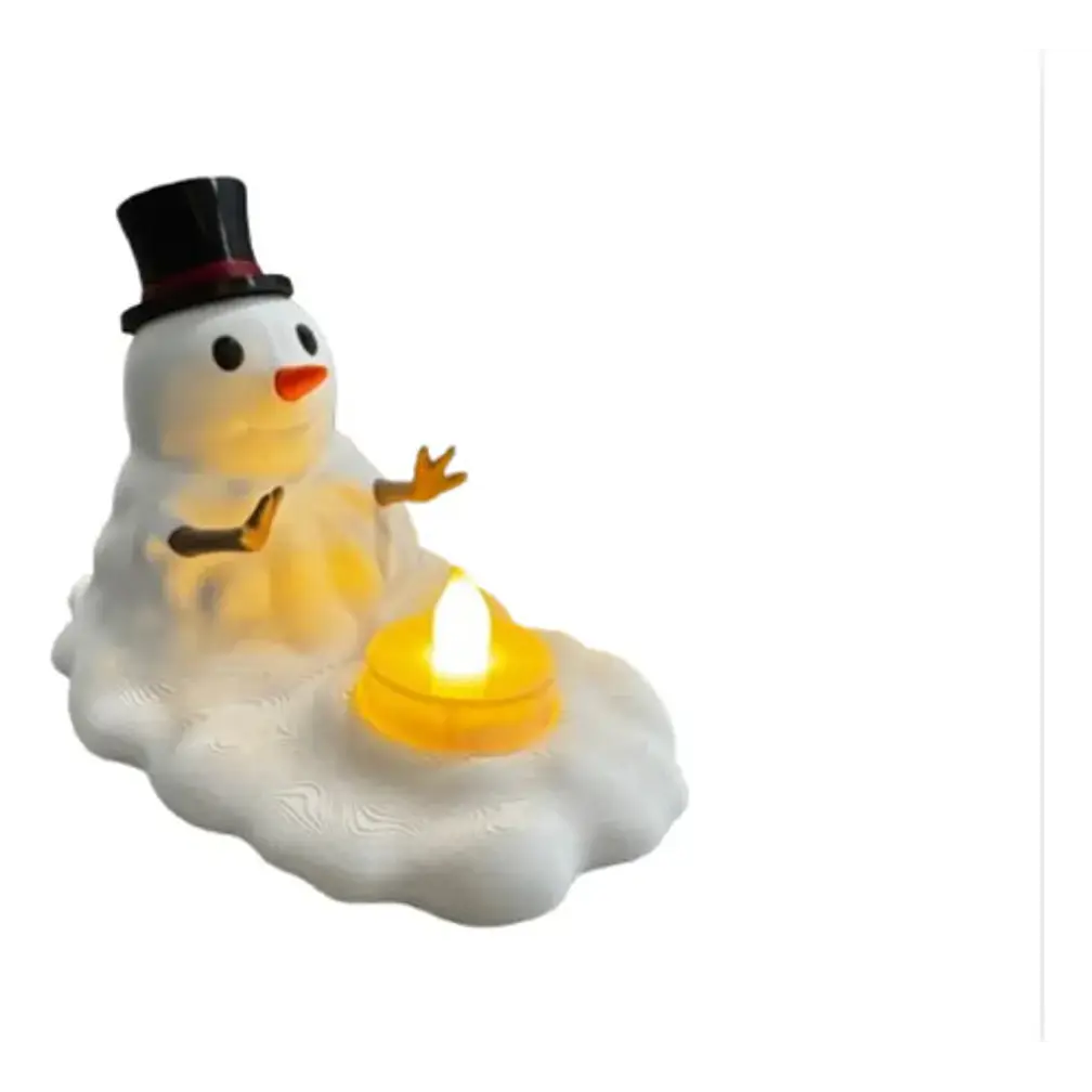 Portavelas Led De Muñeco De Nieve 1