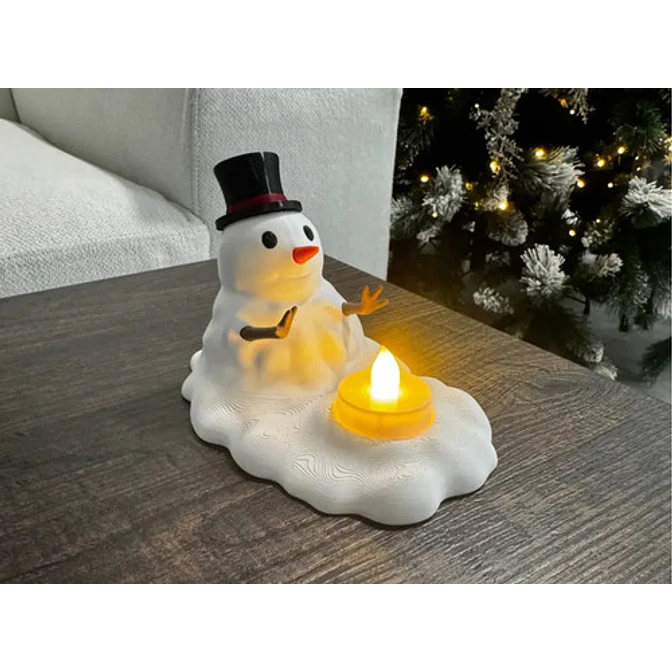 Portavelas Led De Muñeco De Nieve 2