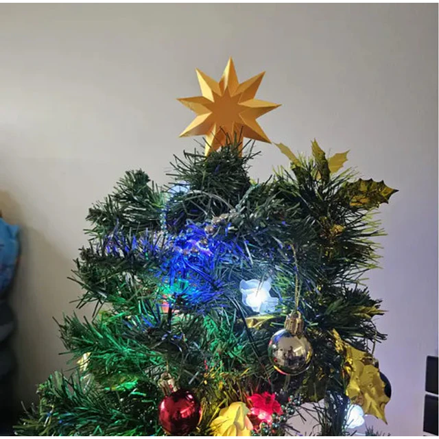 Remate Para Árbol De Navidad - Estrella De 9 Puntas